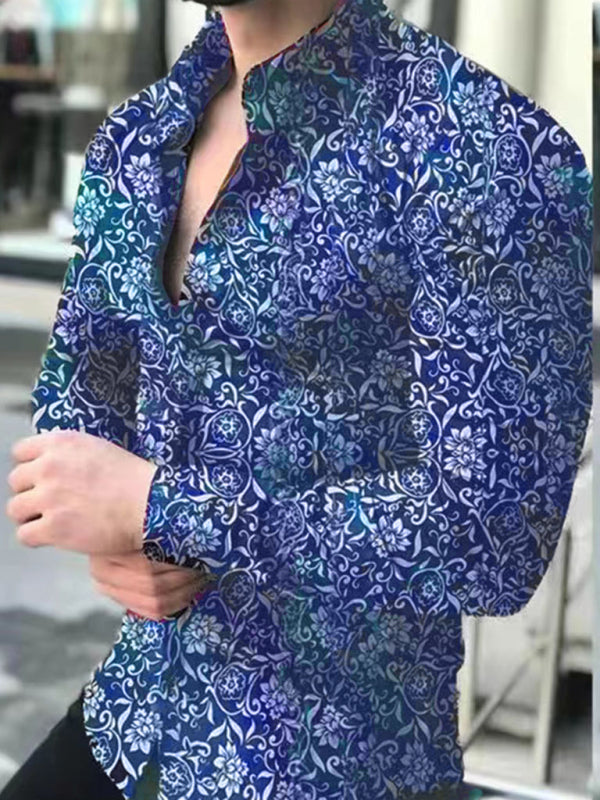 HOT NEW Designer Style Floral Print Slim Fit Casual Shirt