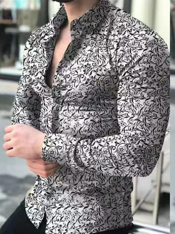 HOT NEW Designer Style Floral Print Slim Fit Casual Shirt