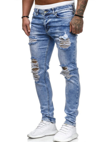 Men's Street Style Four Seasons Cotton Blend Knit Denim Jeans