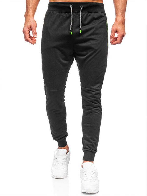 Men's Sweatpants Contrasting Color Pocket Straight Casual Pants