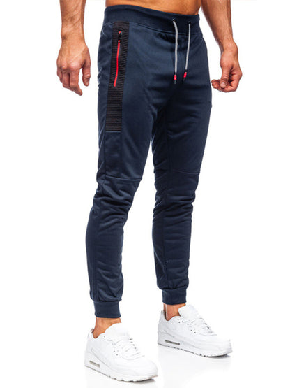 Men's Sweatpants Contrasting Color Pocket Straight Casual Pants