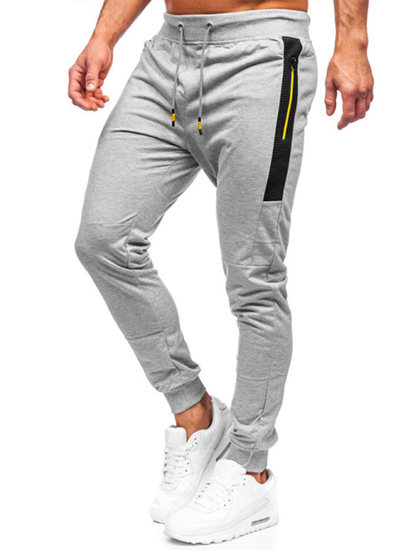 Men's Sweatpants Contrasting Color Pocket Straight Casual Pants