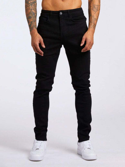 Men's solid slim fit basic skinny jeans