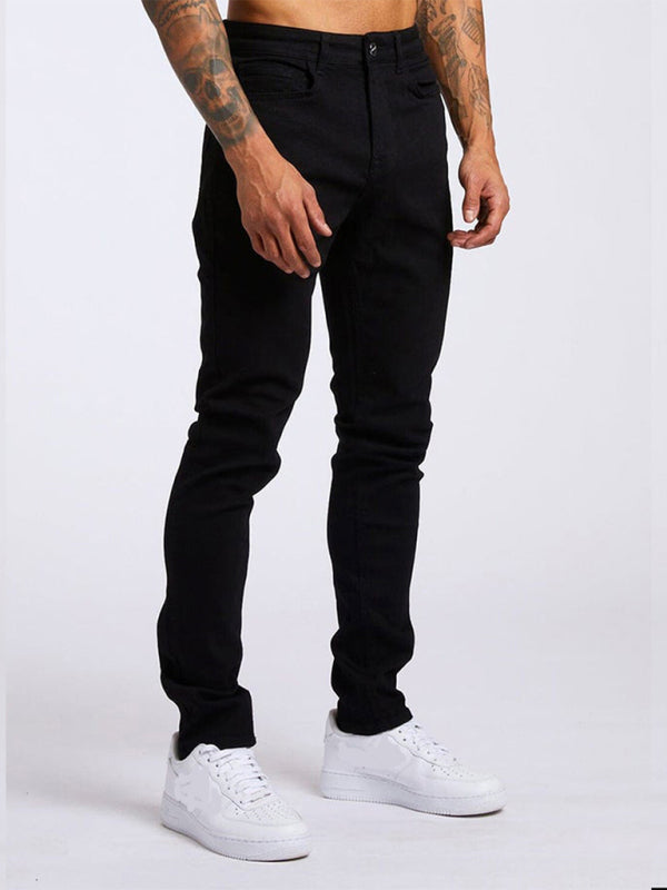 Men's solid slim fit basic skinny jeans