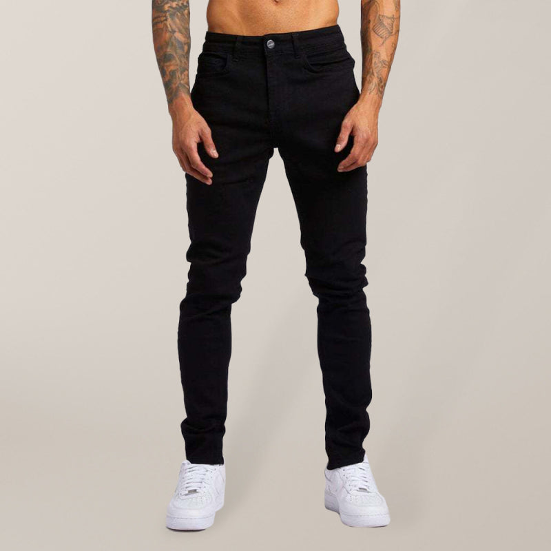 Men's solid slim fit basic skinny jeans