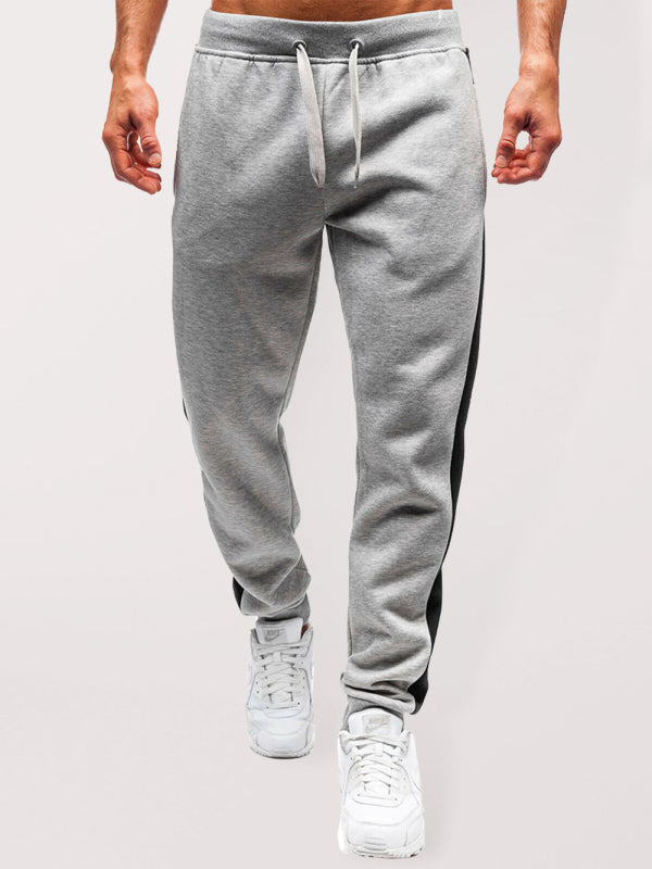 Men's fashion casual stitching pencil trousers