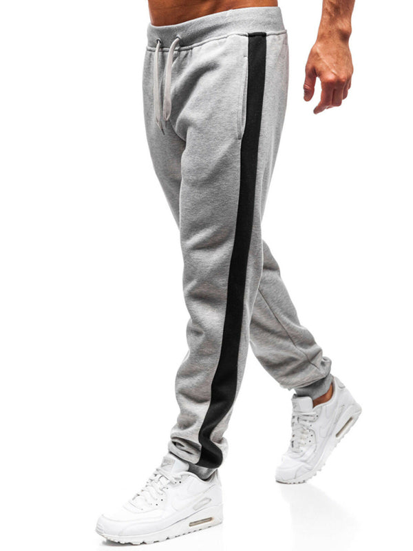 Men's fashion casual stitching pencil trousers