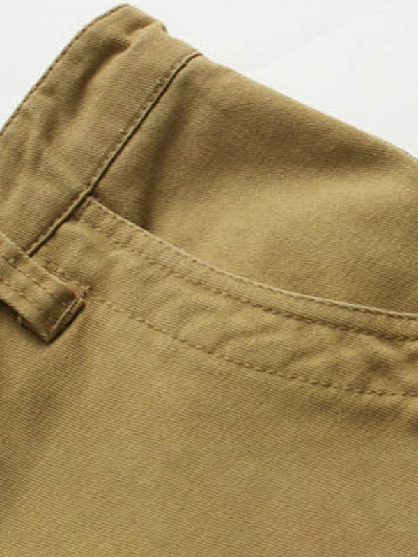 Straight Leg Cropped Pants Men's Loose Casual Pants Outdoor Sports Cargo Shorts (Without Belt)