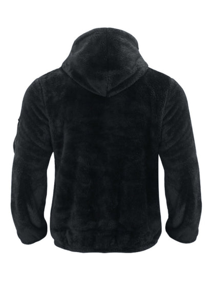 Men's warm jacket, loose hooded casual jacket