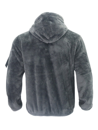 Men's warm jacket, loose hooded casual jacket