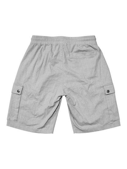 Casual Men's Slim Drawstring Shorts Thin Quarter Pants Cargo Shorts