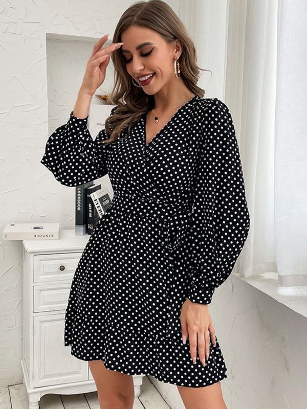 Polka Dot Print Elegant Casual Woven Dress