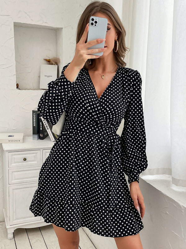 Polka Dot Print Elegant Casual Woven Dress