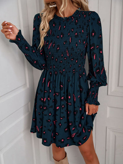 Women's Floral Sexy Lantern Sleeve Casual Dress