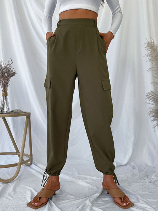 women's trousers solid color casual pants