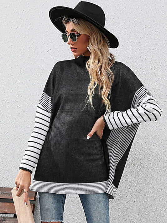 New women's long sleeve striped sweater