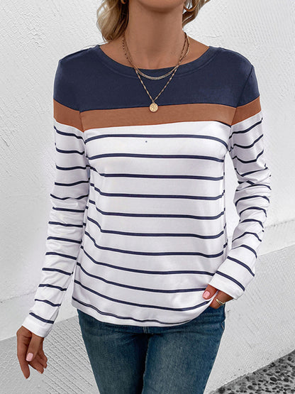 New Women's Striped Casual Long Sleeve Sweater