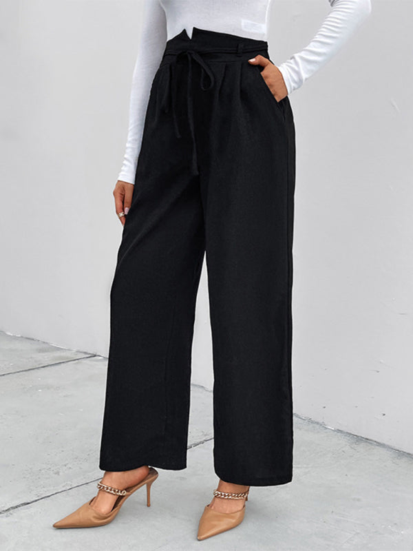 Women's High Waist Loose Fit Wide Leg Trousers