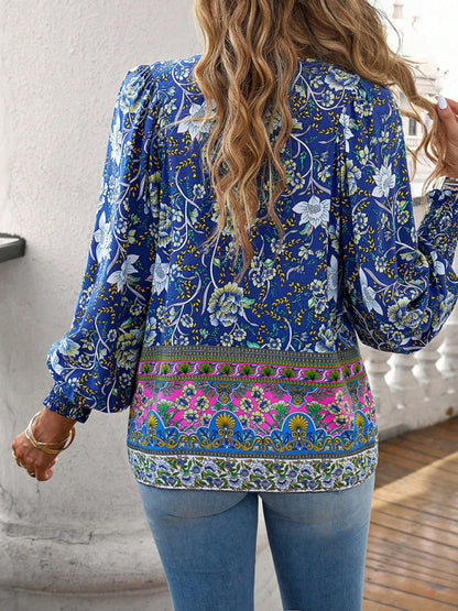 Women's Bohemian Casual Floral Print blouse