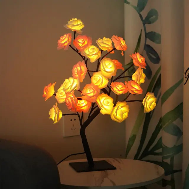 Table Lamp Rose Flower Tree