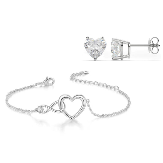 Heart Bracelet And Earrings Set - Jewelry Set