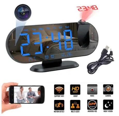 SMART DISPLAY VIDEO & CLOCK WiFi Micro Camera Recorder Security Surveillance Cam