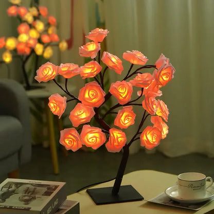 Table Lamp Rose Flower Tree