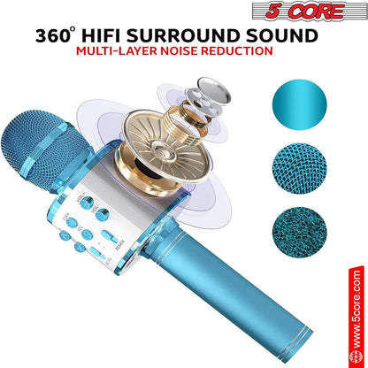 5Core Wireless Karaoke Microphone Bluetooth Mic Portable Handheld Microfonos Inalambricos